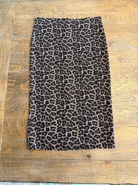 H&M Leopard Print Pencil Skirt - Brown and Black